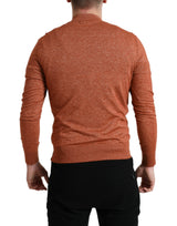 Dolce & Gabbana Silk-Cashmere Orange Crew Neck Sweater