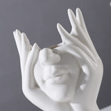Nordic Creative White Ceramic Body Art Vase Decor