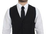 Dolce & Gabbana Elegant Black Wool Silk Dress Vest