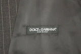 Dolce & Gabbana Elegant Gray Striped Dress Vest