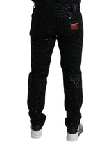 Dolce & Gabbana Exquisite Slim-fit Patterned Black Jeans