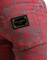 Dolce & Gabbana Red Tie Dye Skinny Denim Jeans