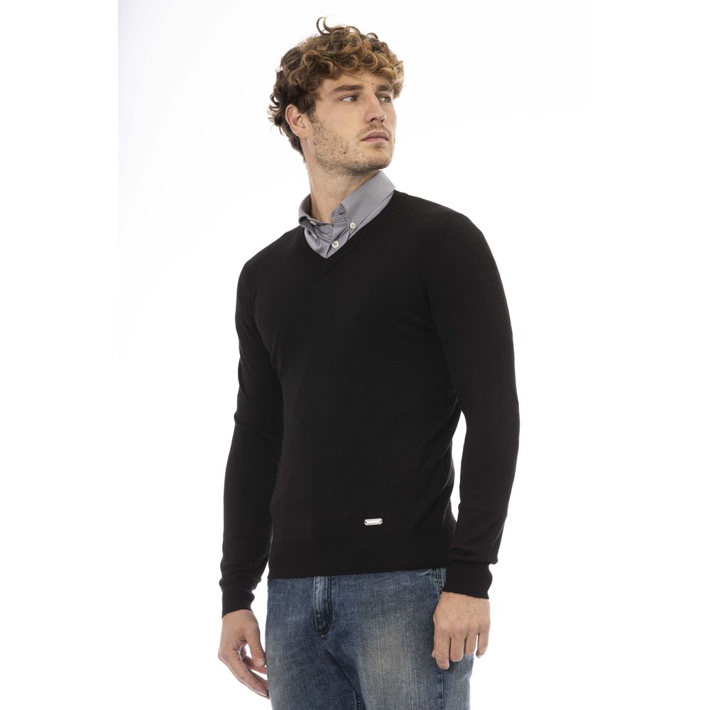 Baldinini Trend Black Wool Men Sweater