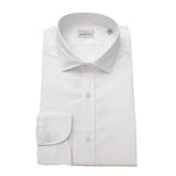 Bagutta White Cotton Men's Shirt Slim Fit With French Collar