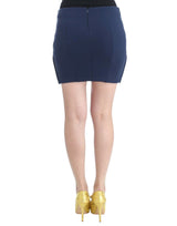 Costume National Chic Blue Mini Skirt with Side Zip Closure