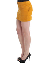 Costume National Chic Yellow Corduroy Mini Skirt