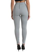 Dolce & Gabbana Elegant High Waist Leggings in Gray