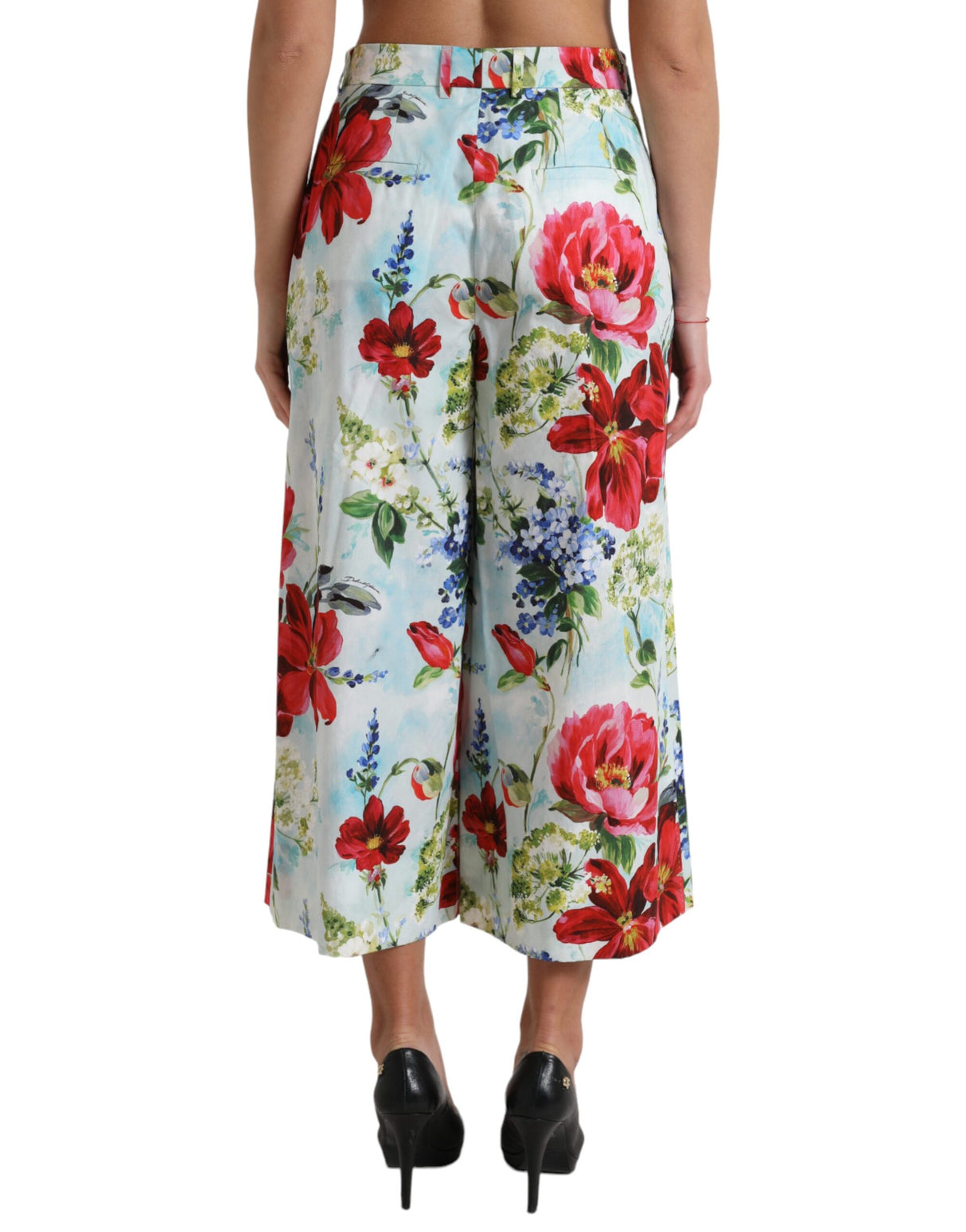 Dolce & Gabbana Floral High Waist Wide Leg Pants