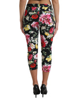 Dolce & Gabbana Elegant Floral Mid Waist Cropped Pants