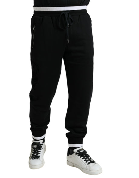 Dolce & Gabbana Elegant Black and White Cotton Joggers