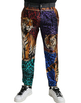 Dolce & Gabbana Multicolor Tiger Print Loose Denim Jeans