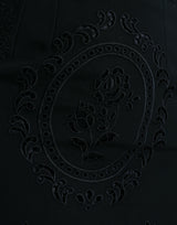 Dolce & Gabbana Black Floral Lace Viscose Bodycon Midi Dress