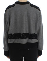 Dolce & Gabbana Elegant Gray Cashmere Blend Lace Sweater