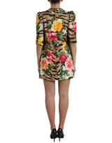 Dolce & Gabbana Animal & Floral Print Mini Shift Dress