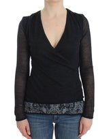 Ermanno Scervino Deep V-neck Black Wool Blend Sweater