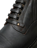 Dolce & Gabbana Elegant Mens Leather Derby Dress Shoes