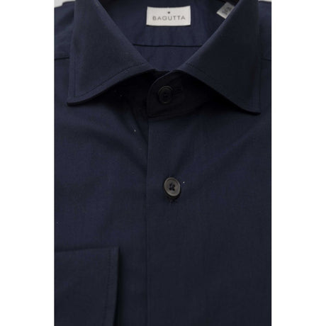 Bagutta Blue Cotton Men's Slim Shirt