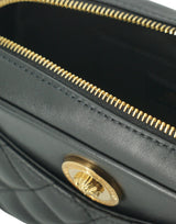 Versace Elegant Small Black Leather Crossbody Bag