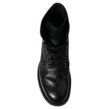 Dolce & Gabbana Elegant Black Horse Leather Ankle Boots