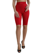 Dolce & Gabbana Chic Red High Waist Leggings Pants