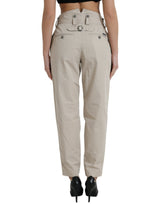 Dolce & Gabbana High-Waisted Tapered Fashion Pants - Beige