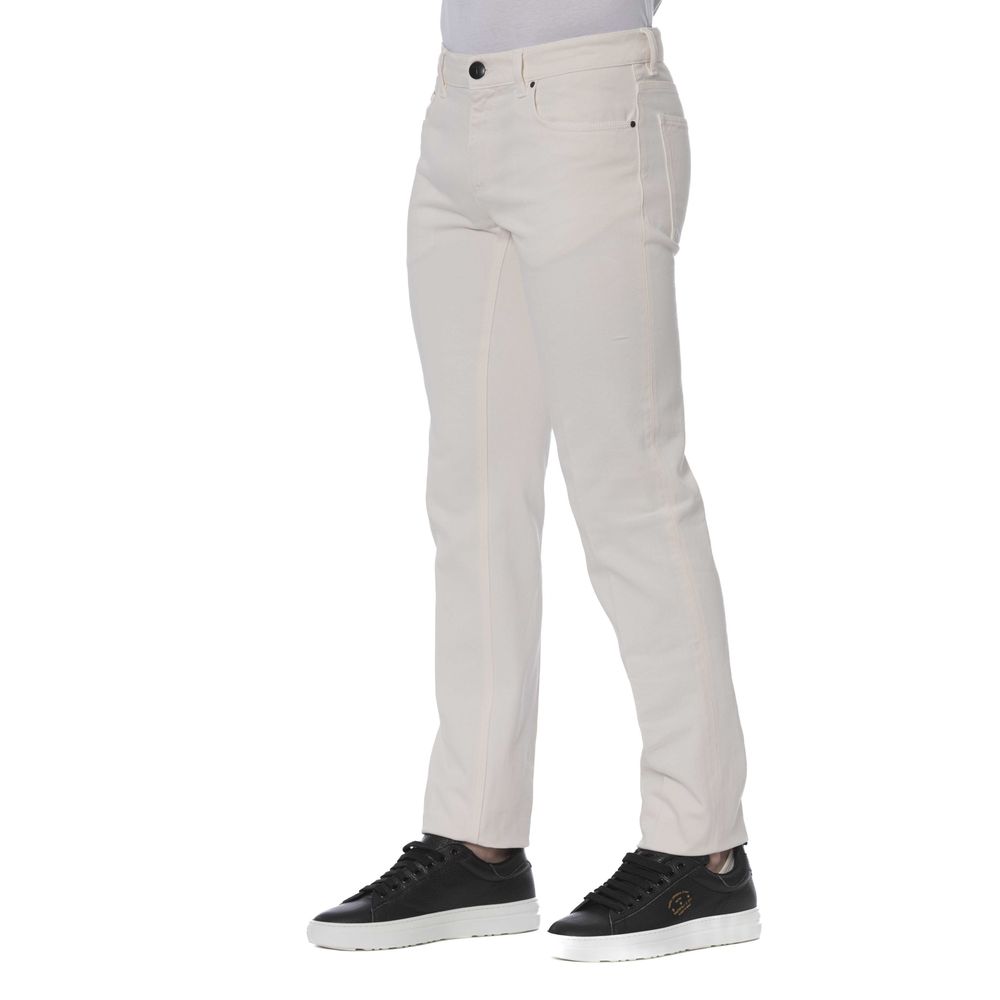 Trussardi White Cotton Men Jeans