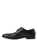 Dolce & Gabbana Elegant Black Leather Derby Dress Shoes