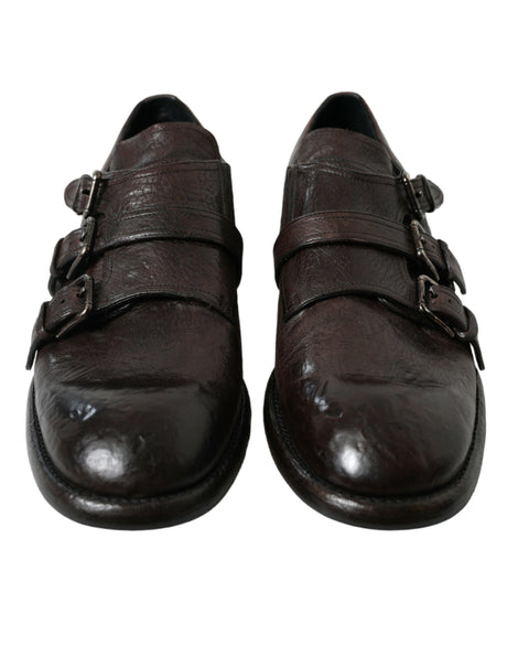 Dolce & Gabbana Elegant Triple Buckle Leather Dress Shoes