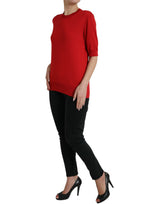 Dolce & Gabbana Silk Red Crew Neck Top