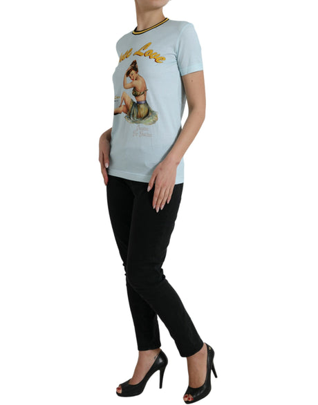 Dolce & Gabbana Elegant Light Blue Cotton T-Shirt