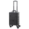 CHANNCASE Rolling train case with drawer Makeup rolling Cosmetic organizer Makeup traveling case Makeup trolley (black)