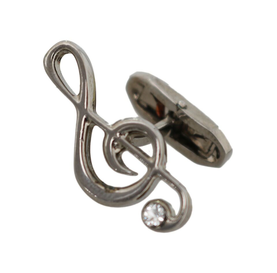 Dolce & Gabbana Elegant Silver Tremble Clef Cufflinks