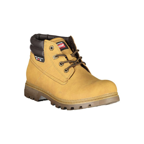 Carrera Chic Yellow Lace-Up Boots with Contrast Details