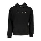 Fila Sleek Black Hooded Sweatshirt with Embroidery