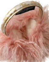 Dolce & Gabbana Elegant Pink Fur Earmuffs - Winter Chic Accessory