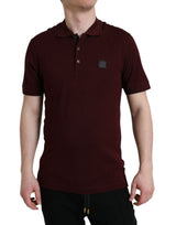 Dolce & Gabbana Maroon Collared Short Sleeves Polo T-shirt