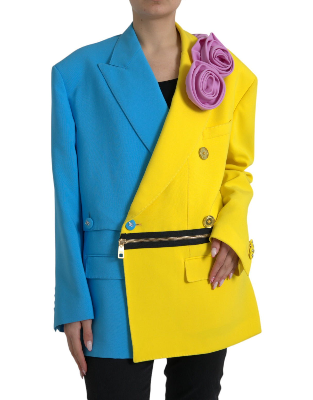 Dolce & Gabbana Multicolor Patchwork Trench Coat Jacket