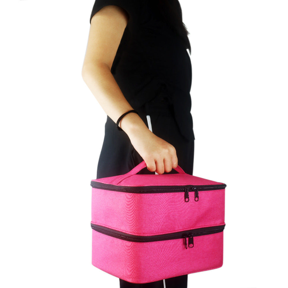 Portable Nail Polish Organizer with Dual Compartments