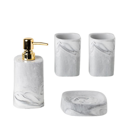 Nordic Ceramic Bathroom Accessory Set (4 Pieces)
