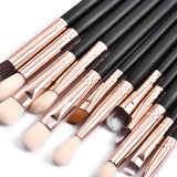 Black Rose Gold 12-Piece Makeup Brush Set