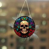 Gorgeous Round Acrylic Skull Rose Home Party Decor