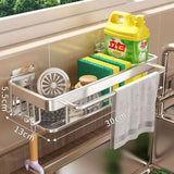 Wall-Mounted Kitchen Storage Rack with Drain Basket