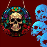 Gorgeous Round Acrylic Skull Rose Home Party Decor