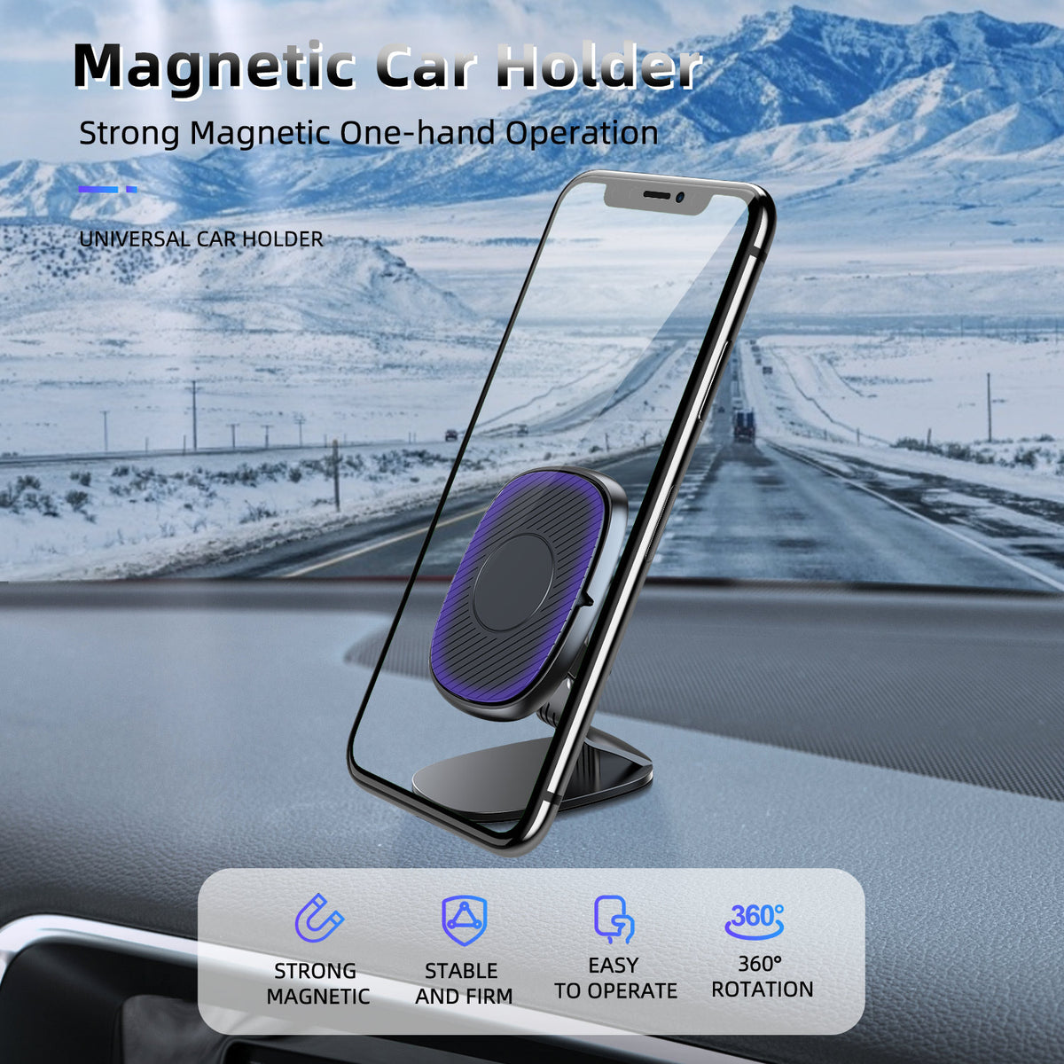 Magnetic Car Phone Holder for Dashboard and Air Vent