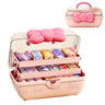 Thcbme Cute Girls Hair Accessories Storage Box Bow Switch Organizer Box Jewelry Box Plastic Hair Ties Holder Hair Clips Container Storage Box for Home School Office(Pink)