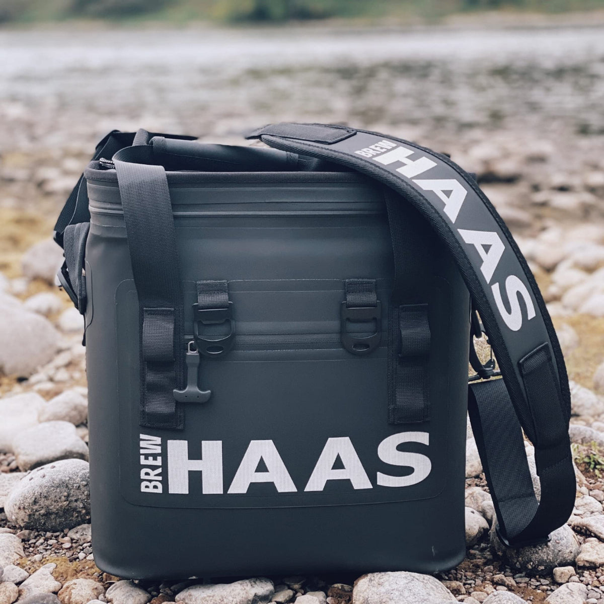 BREW HAAS Soft Sided Insulated Leak Proof Cooler 24 Can Holder Matte Black Insulated Bag Leak Proof Waterproof Keeps Ice Cold for 24+ Hours Cooler Bag Hard Liner Camping Hiking or Beach