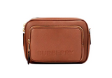 Burberry Small Branded Tan Brown Leather Camera Crossbody Bag