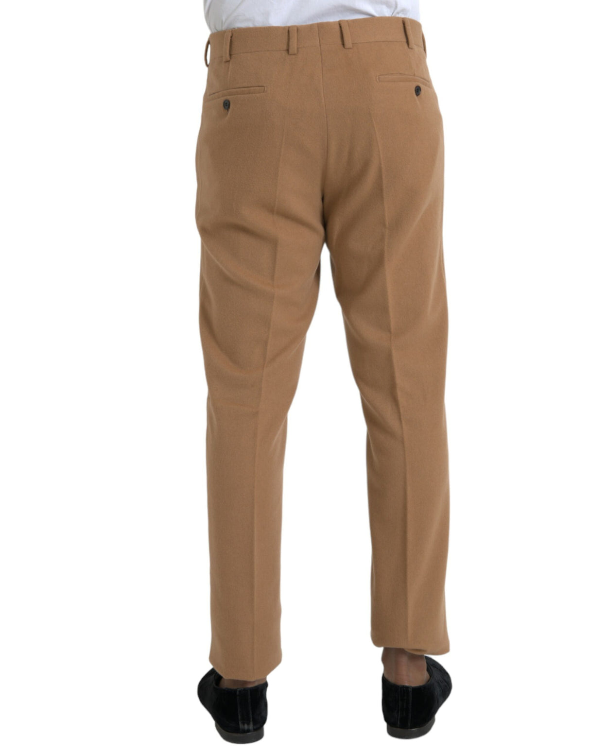 Prada Beige Cashmere Men Straight Fit Dress Pants