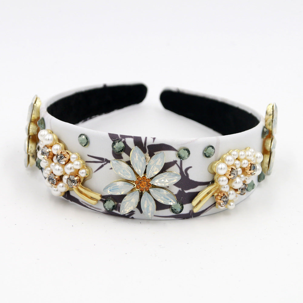 Luxury Baroque Floral Headband for Fashion Shoots
