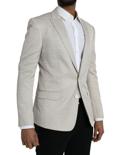 Dolce & Gabbana Beige MARTINI Single Breasted Coat Blazer